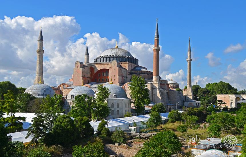 مسجد ایاصوفیه استانبول در اطراف مسجد آبی